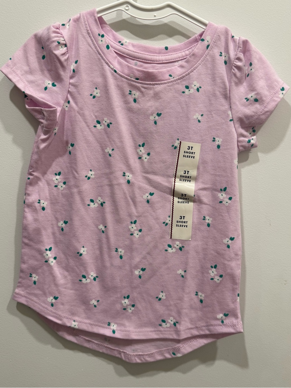 Cat & Jack Lavender Pink Floral Short Sleeve Tee